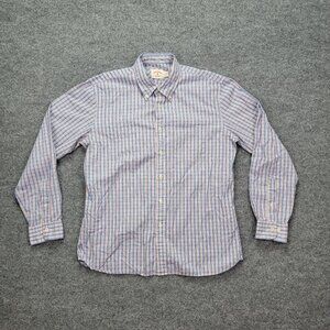Brooks Brothers Red Fleece Shirt Mens Large Checkered Button Down Long‎ Sleeve